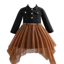 StyleCast Girls Shirt Collar Denim Balloon Midi Dress-picture-24