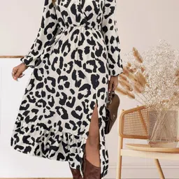 StyleCast x Revolte Women Animal Printed Wrap Midi Dress-picture-26