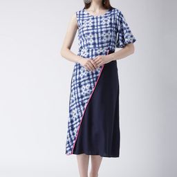 DODO & MOA Blue Checked Midi Dress-picture-33