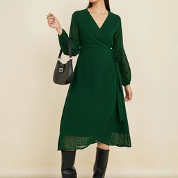 Styli Dobby Wrap Midi Dress-picture-15