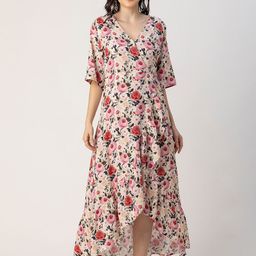 Moomaya Floral Print Midi Dress-picture-10