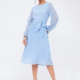 Harpa Bell Sleeves Tie Up Fit & Flare Midi Dress image 1