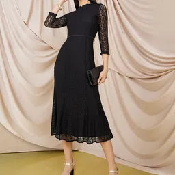 Styli Lace Insert Sheath Midi Dress-picture-32
