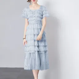 JC Collection Women Ruffled Fit & Flare Midi Dress-picture-13