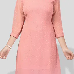 BAESD Girls Square Neck Georgette A-Line Midi Dress image 4