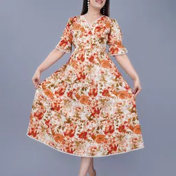 Mintmarie Floral Print Empire Midi Dress image 5