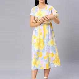 True Shape Women  Abstract Printed Fit and Flare Maternity Dress image 3
