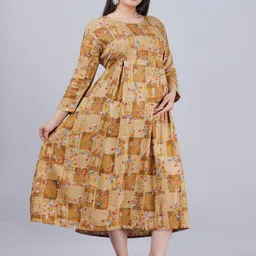 Vastralay Floral Print Maternity A-Line Midi Feeding Dress image 2