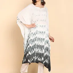 Maaesa Tie & Dye Dyed Batwing Sleeve Crepe Kaftan Midi Dress image 3
