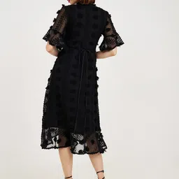 Styli Self-Design Lace Midi Wrap Dress image 2