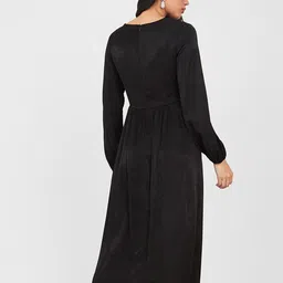 Styli V-Neck Puff Sleeves Wrap Dress image 2