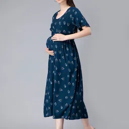 NIGHTSPREE Print Maternity Feeding A-Line Midi Dress image 4