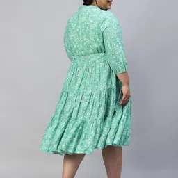 AURELIA Plus Size Floral Printed Tiered Fit & Flare Midi Dress image 5