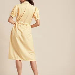 Moomaya Puff Sleeve Shirt Midi Dress image 2