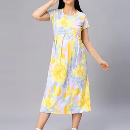True Shape Women  Abstract Printed Fit and Flare Maternity Dress image 2