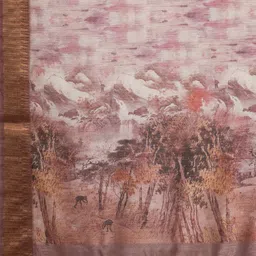 Anouk Abstract Printed Zari Organza Sungudi Saree image 4