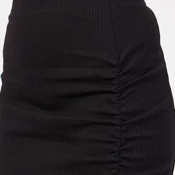 SASSAFRAS Ribbed Front Ruched Midi Skirt image 2