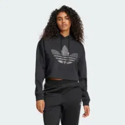 adidas rhinestone trefoil loose crop hoodie women lifestyle women lifestyle-picture-20