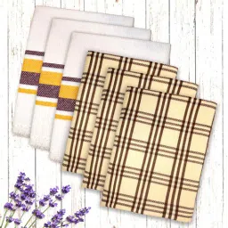athom living Multicolor Cotton Checkered 215 GSM Bath Towels Pack of 6-picture-35