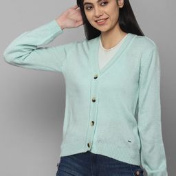 Allen Solly Woman Women Green V-Neck Cardigan-picture-37