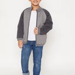 JWAAQ Boys Cable Knit Printed Cardigan-picture-41
