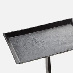 manor house Dolce Crisp Black Aluminum Accent End Table In Black Colour image 5