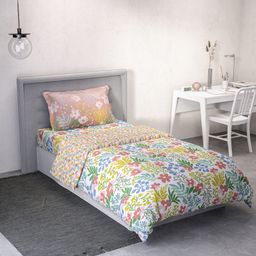 DDecor Pink Printed Pure Cotton Single Bedding Set-picture-5