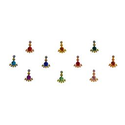Comet Busters 10 Pcs Embellished Reusable Designer Bindis - Multicoloured-picture-15