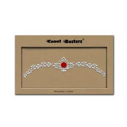 Comet Busters Reusable Bengali Bridal Bindi- White & Red image 3