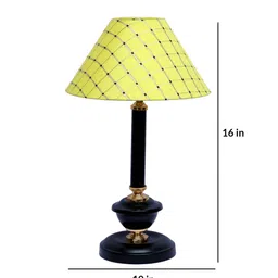 Yellow Shade Table Lamp With Metal Base By Foziq image 5