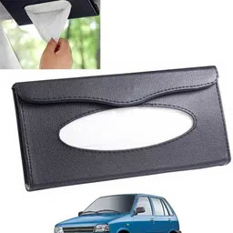 ccmm Universal Leatherite Black Rectangle Tissue Paper Box/Dispencer For Car-02 Vehicle Tissue Dispenser image 1