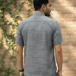 afc Men Printed Khadi Cotton Tunic Kurta image 2