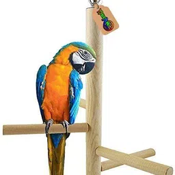 15 Inch/38 cm Natural Wood 4 Stage Playful Cage Accessory Perch Stand Bird Toy Wooden Training Aid, Stick, Perch For Bird-image-31