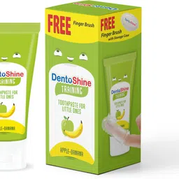 dentoshine Non Foaming, Fluoride free Training Toothpaste for baby (Apple Banana) Toothpaste image 1
