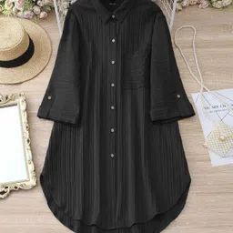 Women Shirt Black Mini/Short Dress-image-0