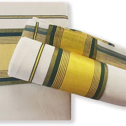 Vairavaa Tex VT 4201 Double Set 3.80/2.80m Dark Green Solid Women Dhoti-image-6