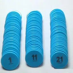 morel PLASTIC ROUND EMBOSSED PRINTED TOKEN COIN CHIPS FOR STORE CASINO SCHOOL|1 TO 100 Coin Bank-picture-19