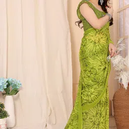 anand sarees Ombre, Floral Print Daily Wear Georgette Saree image 4