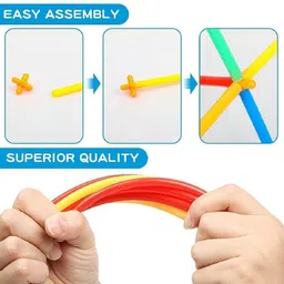 grest 90+ Pcs Plastic Pipe Straw with Connectors Building Blocks Toy Set for Kids image 3