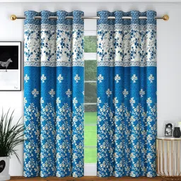 panipat textile hub 213 cm (7 ft) Polyester Semi Transparent Door Curtain (Pack Of 2)-picture-14