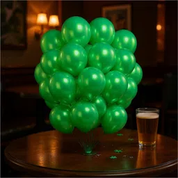 bzore Solid 50 Pcs Metallic Green Ballons for Birthday, Anniversary & Party Decoration Balloon image 3