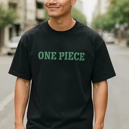 crazybee - cb Men Printed Round Neck Cotton Blend Black T-Shirt image 2