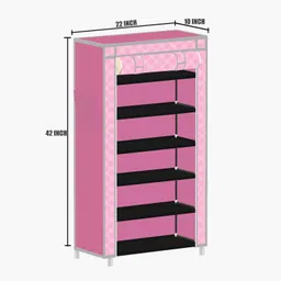 poowerest 6 Layer Stars Pattern Printed PVC Collapsible Wardrobe image 3