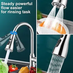 peesti Faucet head Universal Kitchen Faucet 3-Function Pull Down Sink Tap Extender Faucet Mount image 4