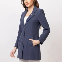 twenty me Acrylic Blend Self Design Coat For Women image 4