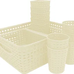 jaycee Plastic Multipurpose Premium Sturdy Storage Baskets Organiser for Kitchen | Office | Stationery | Cosmetics|Bathroom Storage Basket-picture-26
