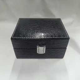 sasco creation PU Leather Black wrist watch Box, Single slots Travel Watch Case Watch Box image 3