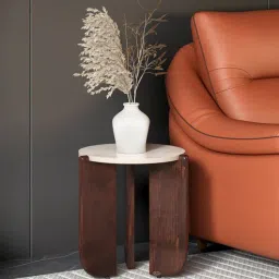 durian Russet End Table In White Finish-picture-11