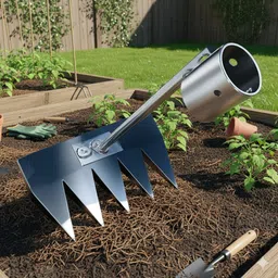 soilkheti Stainless Steel Rake 5 prongs Garden rake image 4