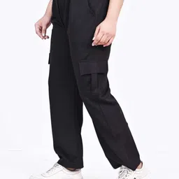 one trackfit Women Solid Black Track Pants-picture-15